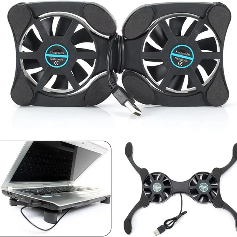 1Pc Laptop Cooling Pad 7-15 Inch Ultra Slim Low Noise Portable Cooler Stand Gaming Notebook Cooler USB Powered
