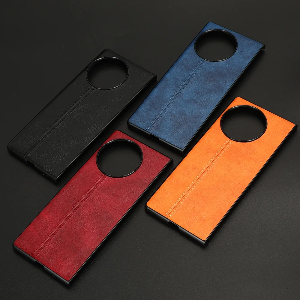 Cowhide Pattern Case for Vivo X Fold2 Full Protection Leather Cover Shockproof Back Frame Case for Vivo X Fold2