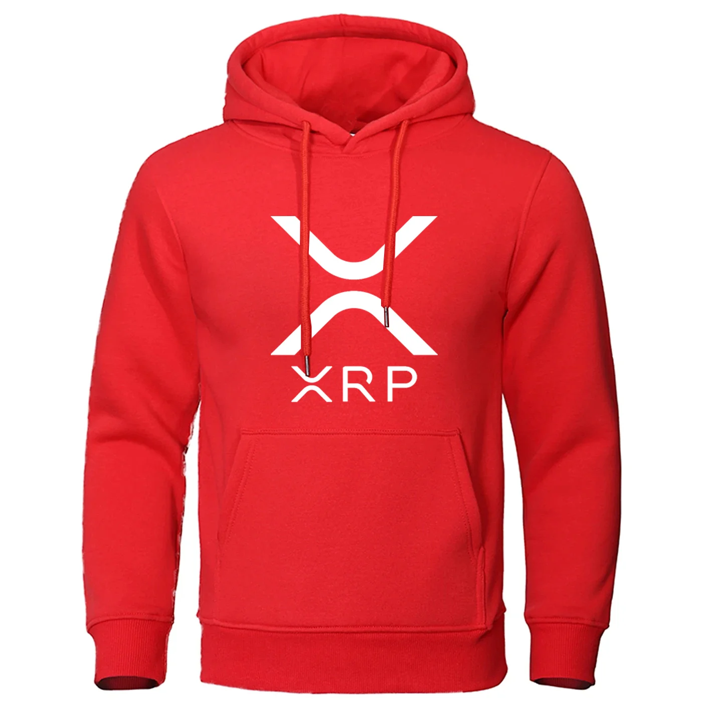 Cotton Pullover Hoodie for Men with Ripple XRP Logo