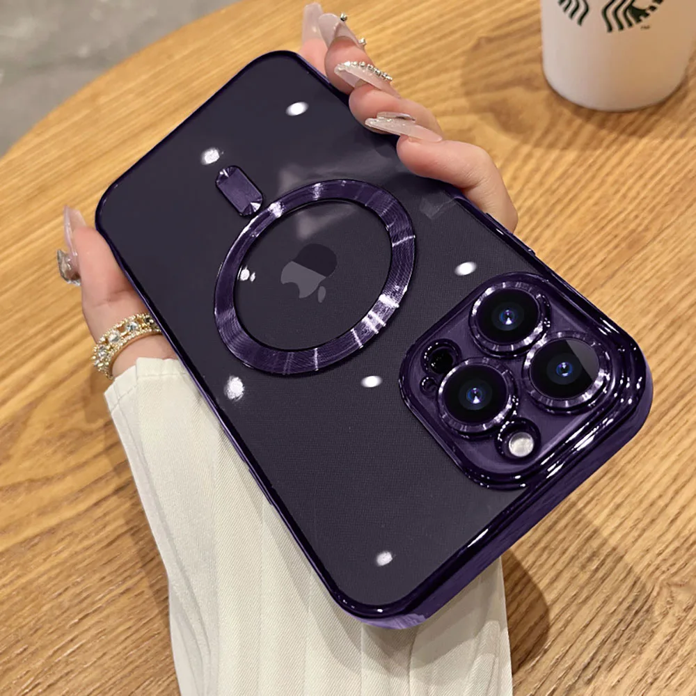 Luxury Shockproof Transparent Acrylic Magnetic Phone Case Cover
