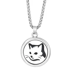 Stainless Steel Aromatherapy Pendant with Patterned Perfume Insert - Essential Oil Diffuser Necklace (1Pcs Necklace)