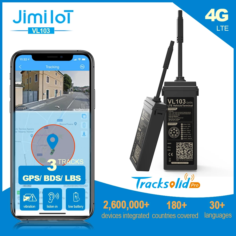 JIMIIOT VL103M/D Mini GPS Tracker For Motorcycle 4G Car Alarm Remote Cut-off Fuel Multiple Alerts Vehicle Locator 270mAH Battery gps tracker