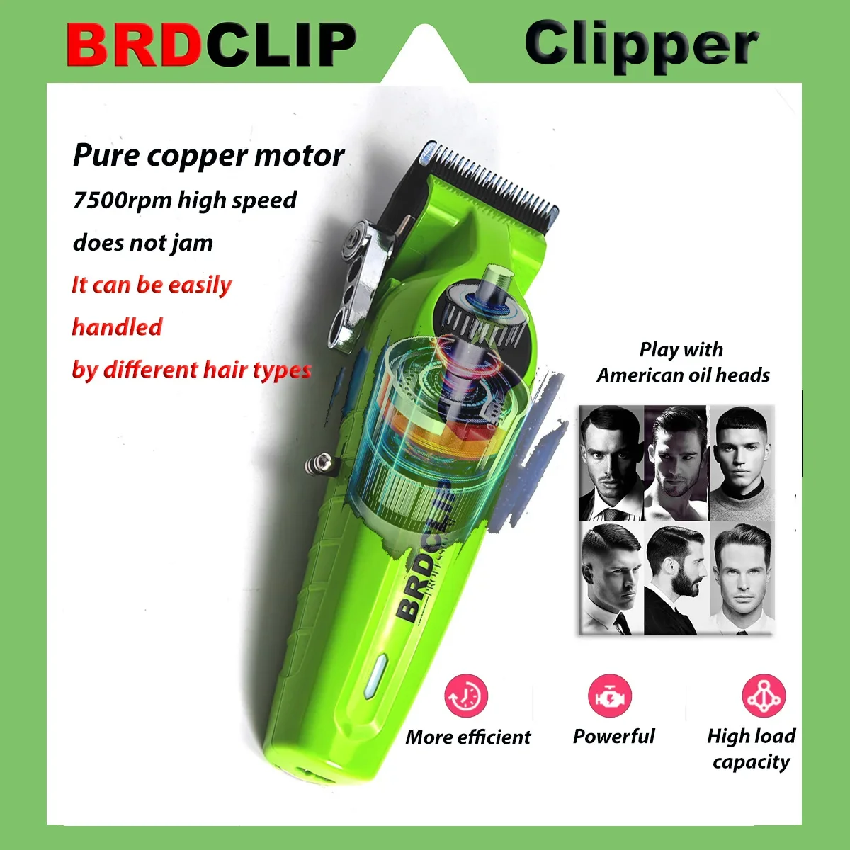 Professional Electric Hair Clipper Trimmer Shaver BRDCLIP X Series Set Gradient Salon Hair Styling Tool DLC Coated Fade Blade 2