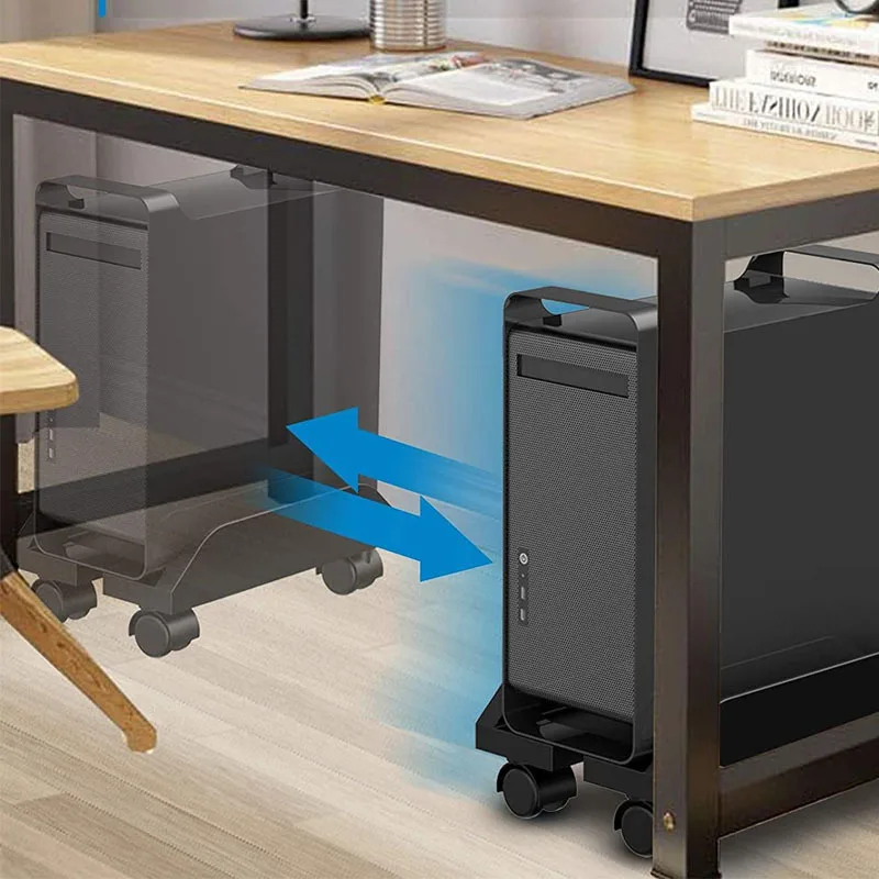 Mobiler CPU-Computergehäuse-Ständer mit Rollen, Untertisch-PC-Gehäusehalterung, Verstellbarer Computer-Gehäuseständer – Detail 6