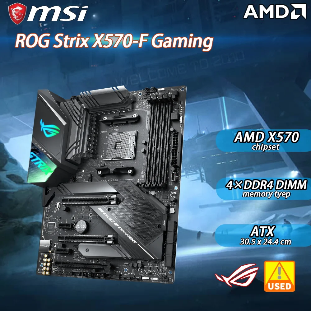 Asus Rog Strix X570-F Gaming Adotta La Presa Chipset Amd X570 Am4 Pci-E 4.0 M.2 Tecnologia Multi-Grafica Shenguang Sync Atx
