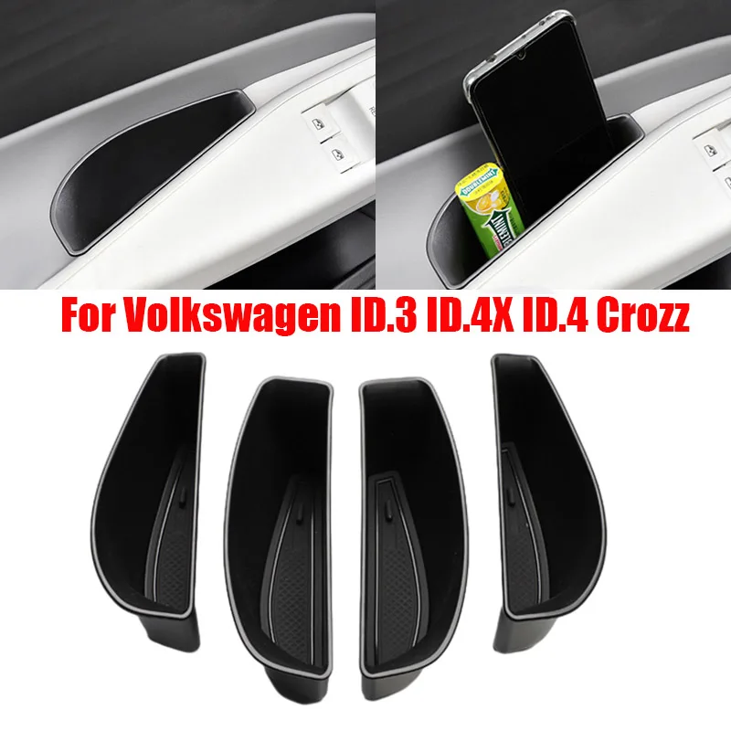 

For Volkswagen ID.3 ID.4X ID.4 Crozz Inner Styling Accessories Car Front Rear Door Handle Armrests Storage Phone Holder Box