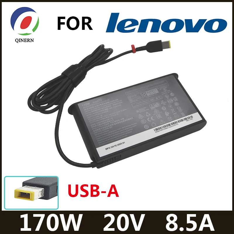 Adaptador de Alimentação ca para Carregador de Laptop Lenovo Legion Y7000p Y72015 P50 P51 P70 P71 T440p T540p W540 W541 45n0514 20v 8.5a 170w