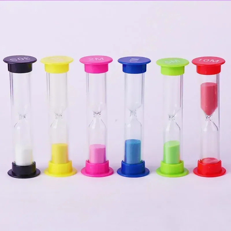 6 Pieces/set Sand Clock Hourglass 30S 1 2 3 5 10 Minutes Ornaments Home Children Gift Decoration Timer Clocks Decor Garden sand timer liquid hourglass timer colored hourglass