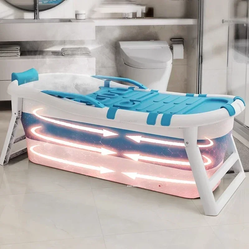 Adult Foldable Portable Bathtubs Thickened Plastic Ice Bath Bucket Modern Home Hot Tub Simple Full Body Designer Swimming Pool