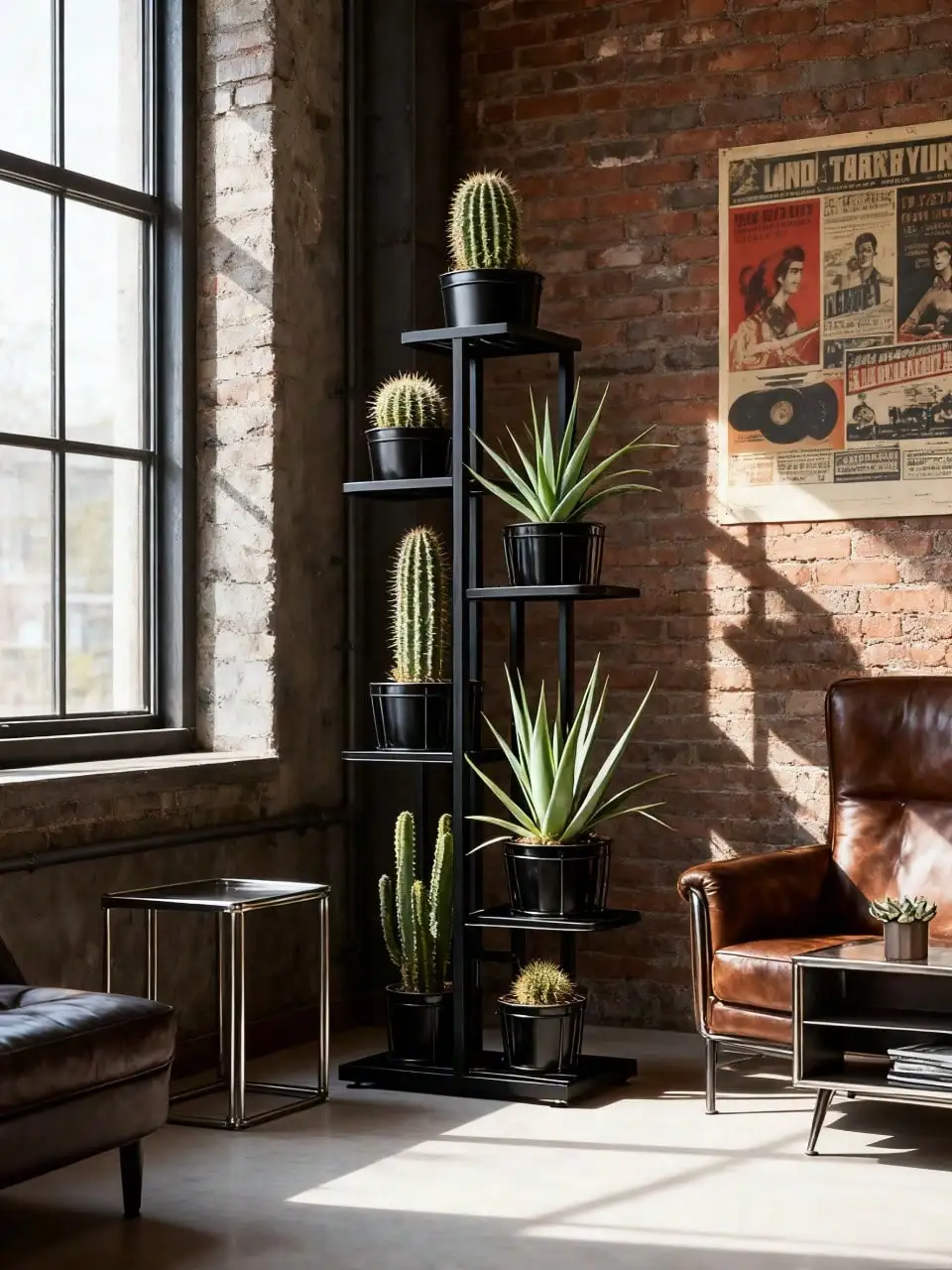 26773-957c03.jpg Indoor Vertical Flower Pot Shelf Premium Modern Black Metal 6-Tier Space-Saving Plant Stand