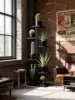 26773-957c03.jpg Indoor Vertical Flower Pot Shelf Premium Modern Black Metal 6-Tier Space-Saving Plant Stand