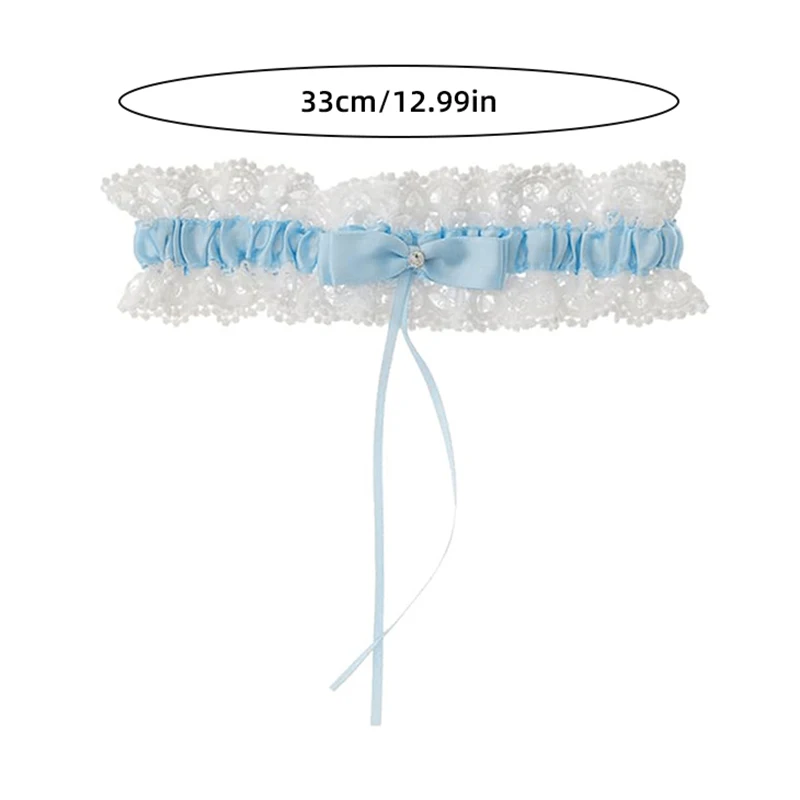 Bridal Garter Elastic Lace Thigh Ring Bow And Rhinestone