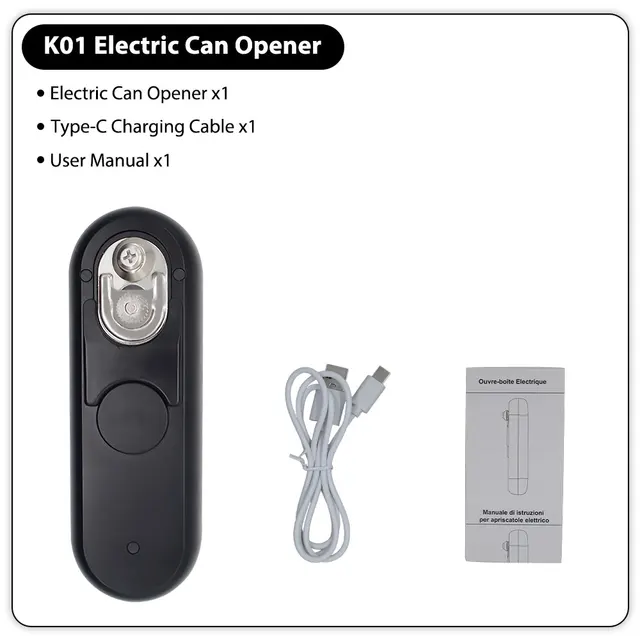 DEEWAZ Electric Can Opener Automatic Opening Tin Lid Tool Rechargeable
