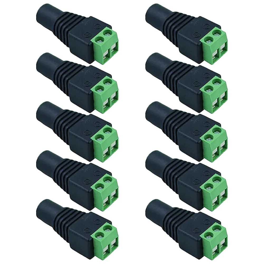

10pcs DC 12V Male Female Connectors 2.1*5.5mm Power Plug Adapter Jacks Sockets Connector For Signal Color LED Strip CCTV Camera