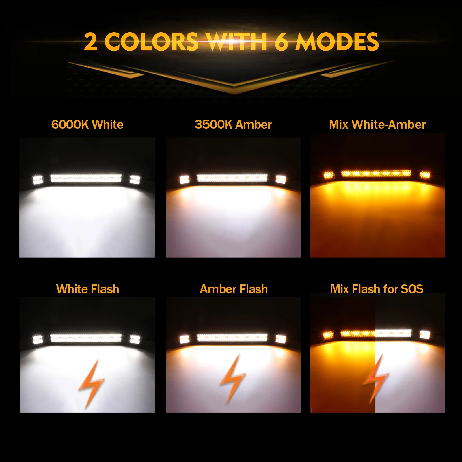 AuxBeam-LEDワークライト,4インチ,20インチ,配線ハーネス付き,6モード