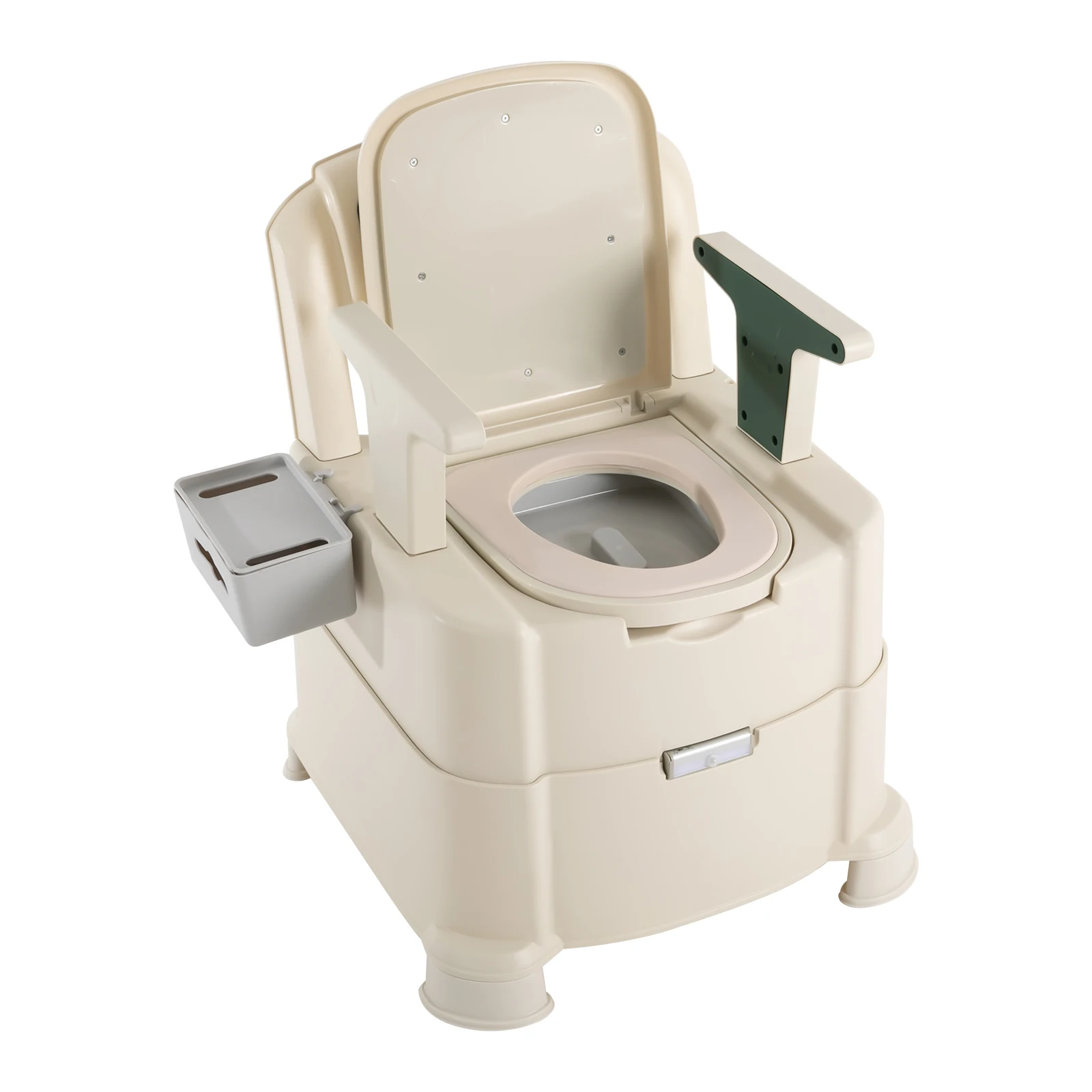 Portable Bedside Toilet with Sensor Night Light