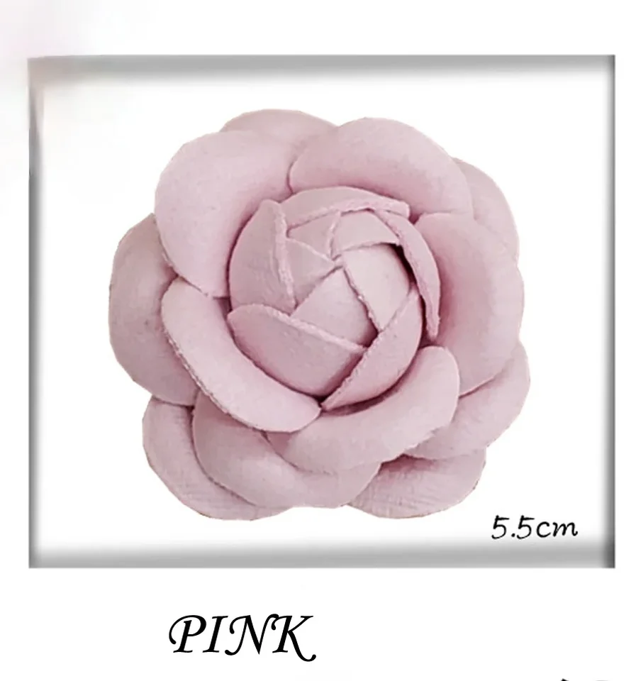 Spilla Fiore Camelia In Tessuto Blu - Accessorio Moda Oversize Da 10cm Per Giacca O Borsa - Foto 7