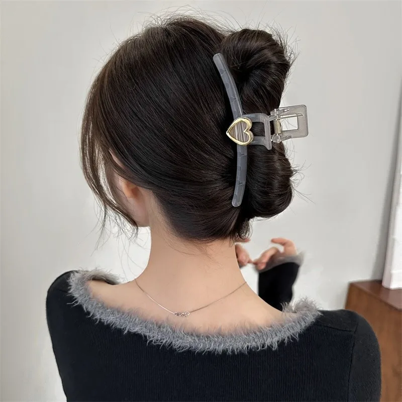 

TwinkLei Large Acrylic Hair Claws Crab for Women Elegant Lady Heart Hair Clips Shark Hair Clamp Korean Hair Accessories
