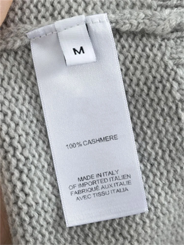 Women's 100% Cashmere Thickened Knit Sweater Round Neck Back Stitching Design Ladies Long Sleeve Knitwear Tops for Winter New 5