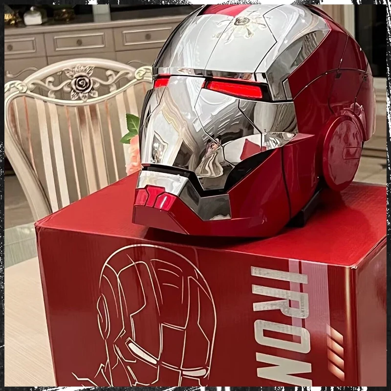 

Iron Man MK5 Wearble Helmet Cosplay War Machine Voice Control Electronic Helmet Model Collection Led Eyes Metal Christmas Gifts