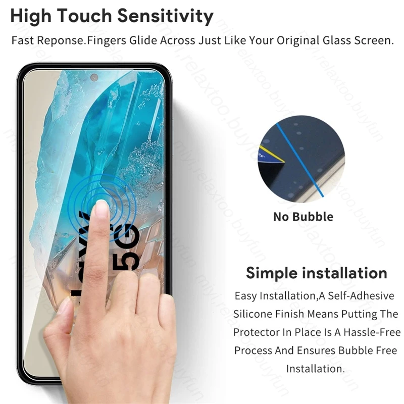 Screen Protector SamsungM35 Case 2PCS Protect Glass Screen Protector for Samsung M35 5G A 25 M 15 35 55 M15 M55 A15 A25 A35 A55