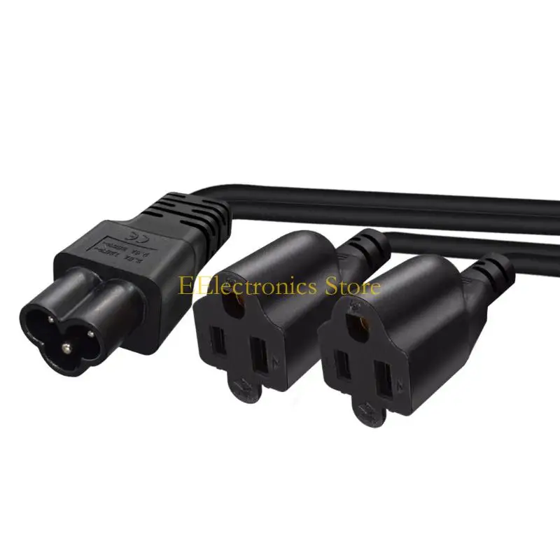 B03C Y형 전원 분배기 커넥터 코드 IEC320 남성 NEMA 2X 5-15R 여성 30Cm