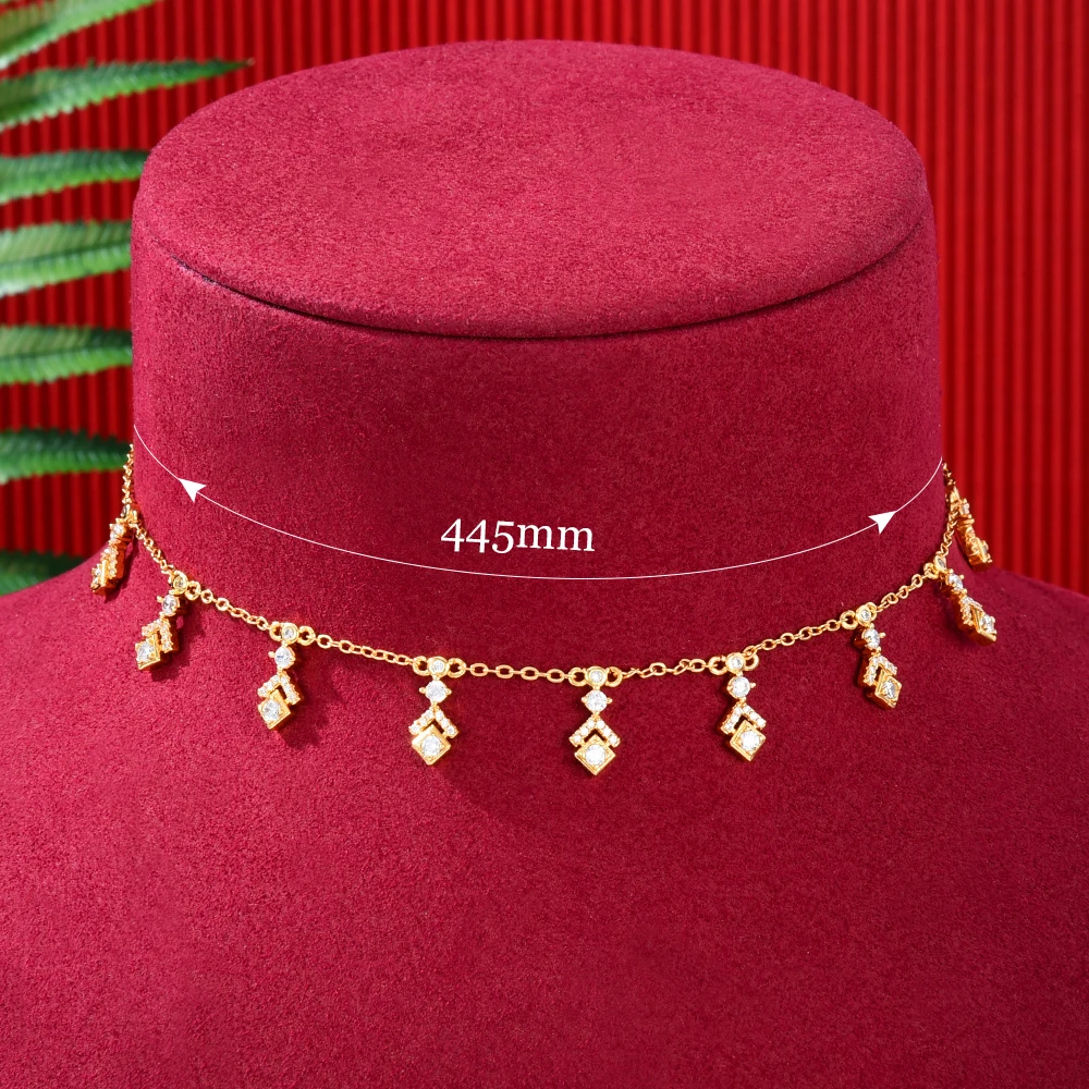 Soramoore New Trendy Sweet Cute Chains Necklace Jewelry for Women Girl Bridal Wedding Full Shiny CZ 2022 Romantic Lady Gift