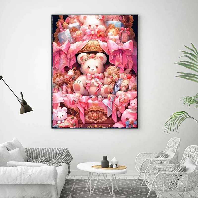 DIY Diamond Painting Full Fairy Dust Square Cartoon Crafts Cross Stitch Kits Teddy Bear 5D Crystal Diamond Mosaic Art Home Decor