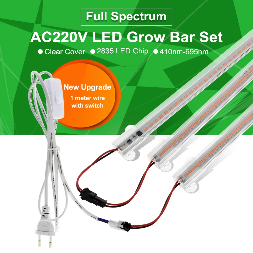 LED Grow Light Grow Light 220V Full Spectrum LED Bar Lamp For Plants High Luminous Efficiency 8W 50/30cm For Grow Tent Greenhouses Flowers