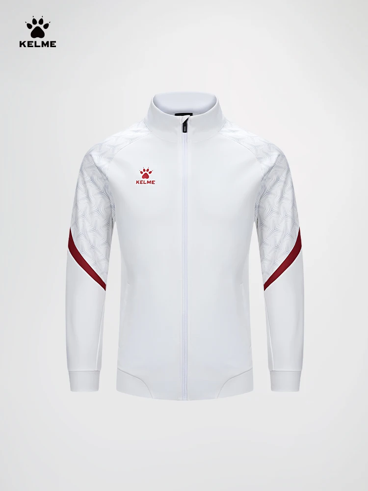 

Kelme Football Training Knitted Jacket Qatar Series Men's 2024 Spring Sports Outdoor Running Fitness Windproof Coat