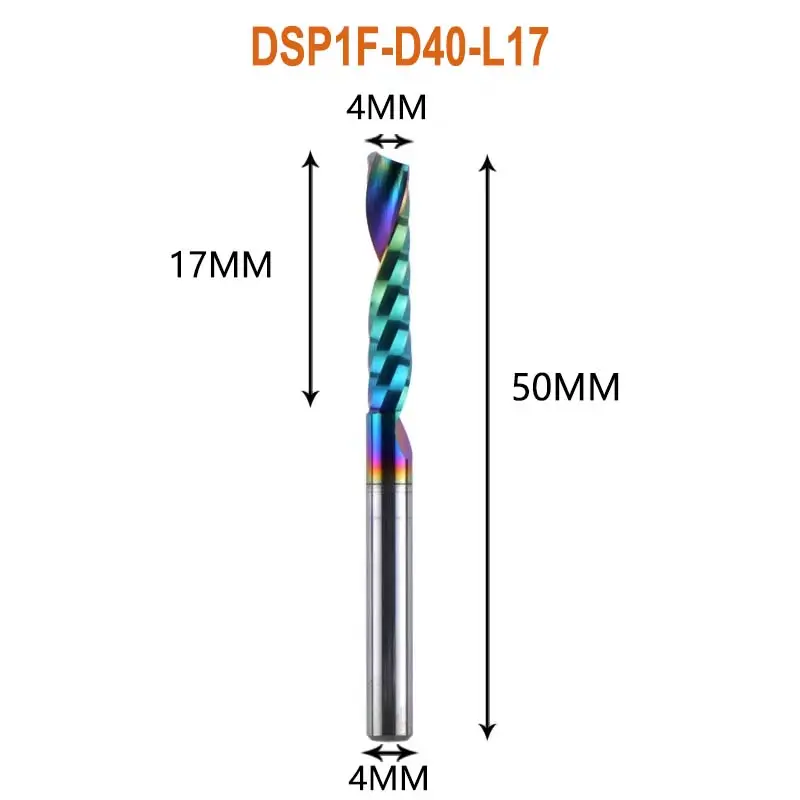 1pc AAAAA Single Flute Carbide Spiral End Mill 3.175,4,5,6mm Aluminum Milling Cutter Engraving Woodworking Acrylic DLC Coating image 7