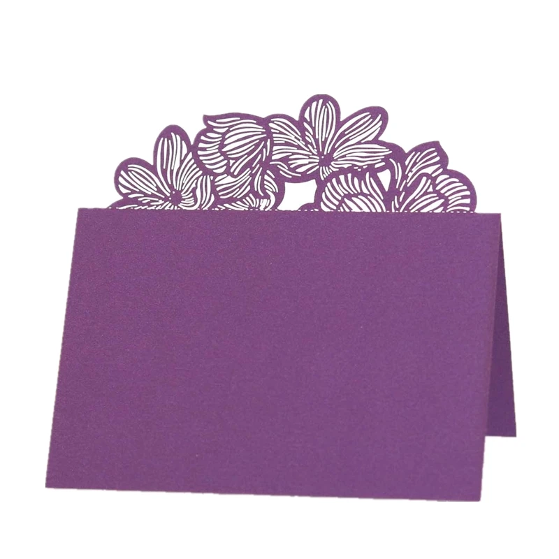 50pcs Lotus Leaf Wedding Place Cards Meeting Seat Card Reception Table Sign Banquet Business Celebration Greeting Card