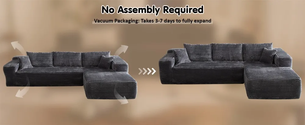 Cloud Sectional Couch with L-Shape Chaise