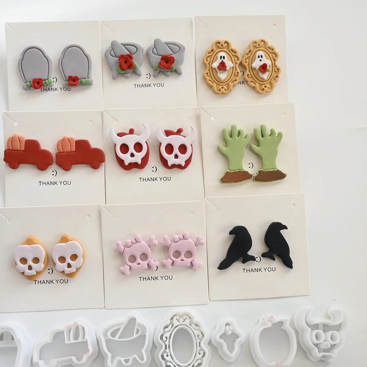 Halloween Series/Bird/Witch Pot/Ghost/Apple Skull / Polymer Clay Cutter tool Diy Earring Pendant Molding Cutting Mold polymer clay tools pottery tools clay sculpting tools pottery sculpting tools clay craft tool