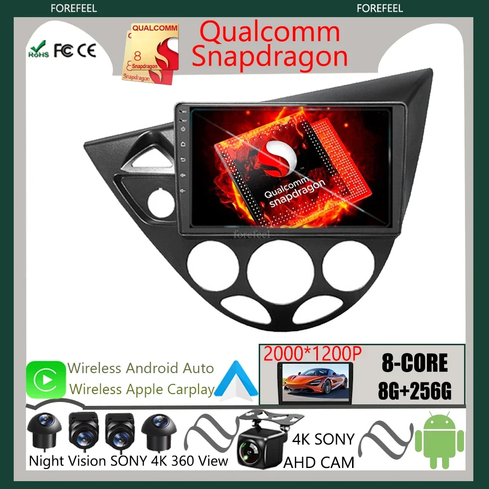 

Qualcomm Android For Ford Fiesta 1995-2001 Per Focus MK1 1998-2004 5G Car Radio Multimedia Video Player Navigation GPS No 2Din
