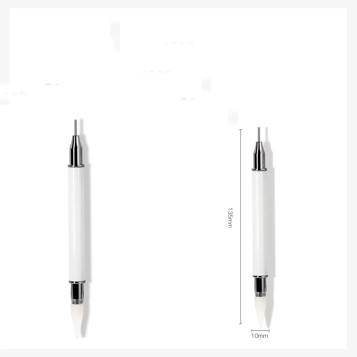 1PC Metal Nail Art Double Head Press Point Drill Pen Crystal Rhinestones Gem Picker Wax Pencil DIY Manicure Picking Tool 4
