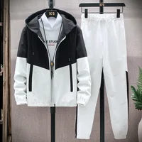 M-6XL nouvel ensemble de vêtements de sport pour hommes du japon corée du sud automne tenue décontracté hommes veste à capuche jambe attaché pantalon costume décontracté à la mode 3