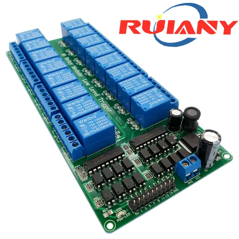 

16 channel relay module low level trigger relay control panel with optocoupler DC5V DC12v FOR PLC automation equipment control