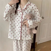 Large Size Sexy Nightwear Women Sleepwear Autumn and Winter Cardigan Home Wear Peach Heart Long Sleeves School Silk Pajamas - Image 6