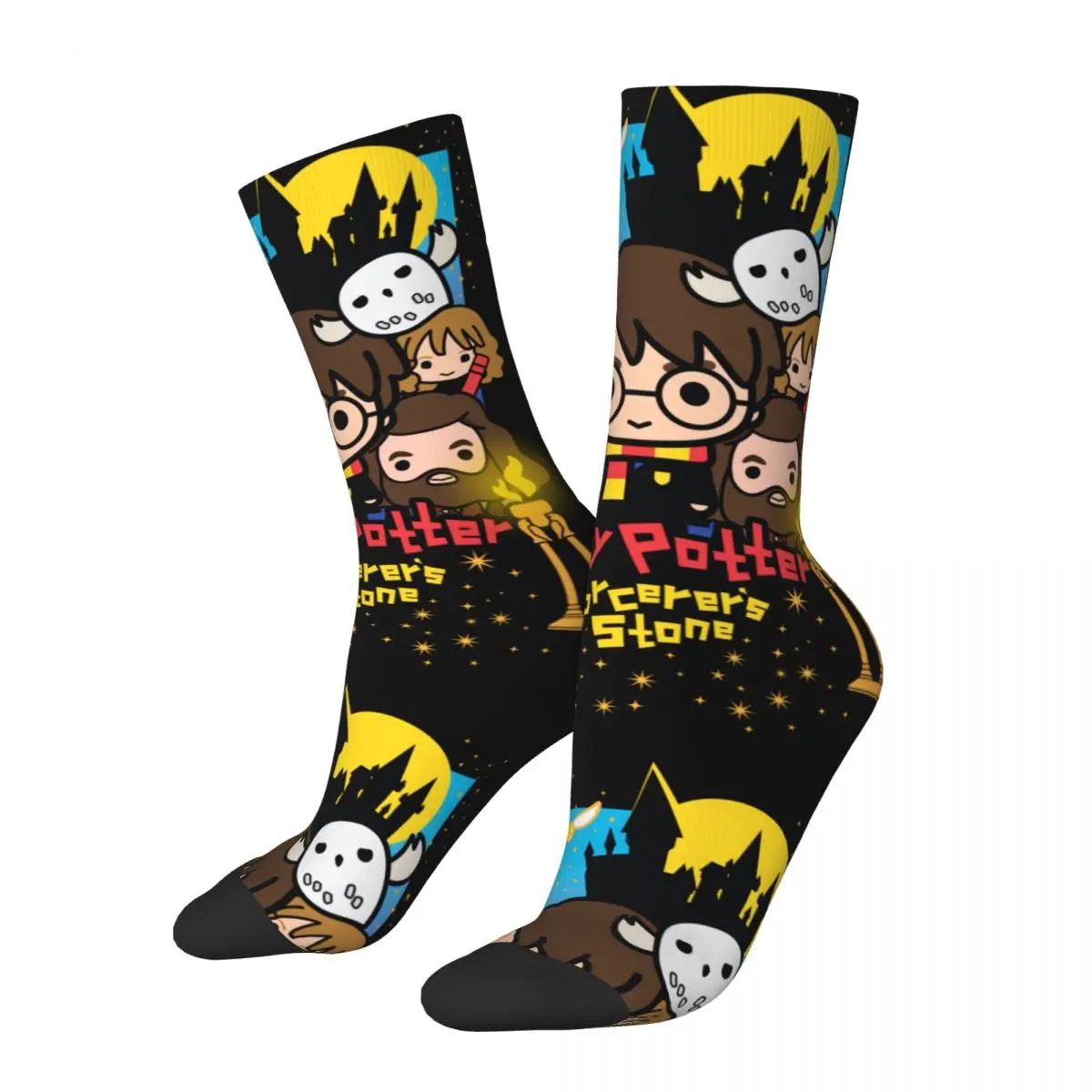 

Happy Funny Male Men Socks Crazy Cartoon Potters And The Sorcerer's Stone Sock Sport Women Socks Spring Summer Autumn Winter