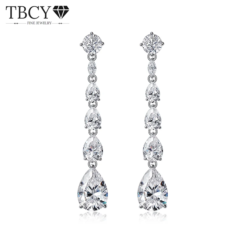

TBCYD 16.98cttw Pear Cut 100% Real Moissanite Drop Earrings For Women S925 Silver Diamond Dangle Earrings Sparkling Jewelry Gift