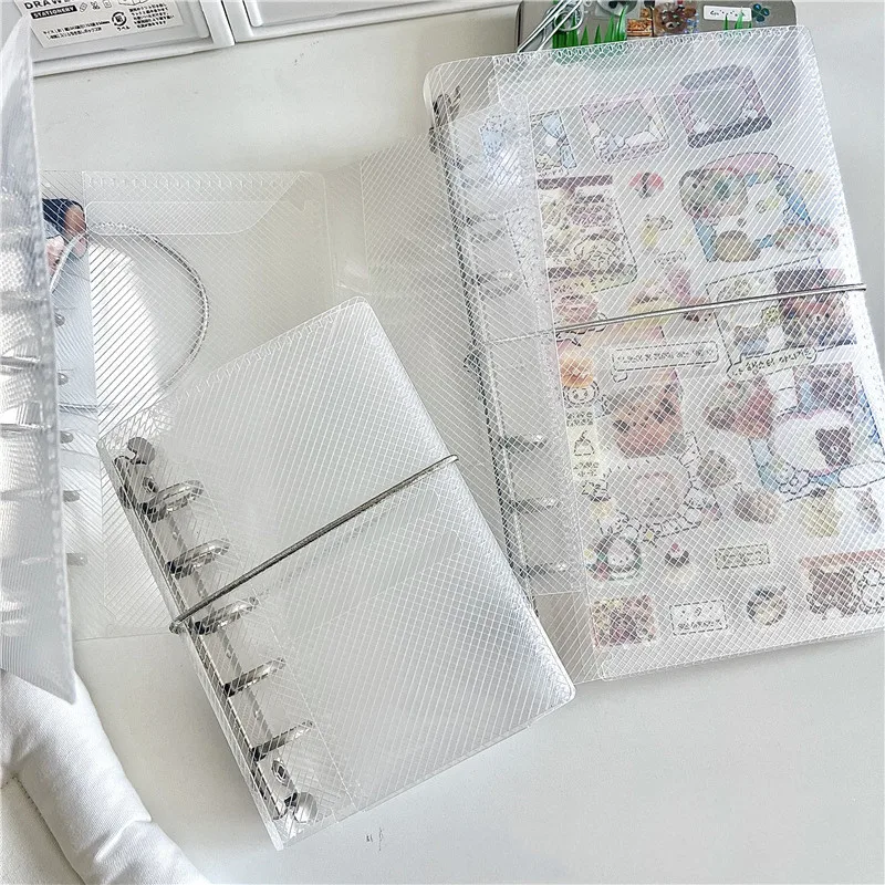 M5 A7 A6 Diagonal PP Three Fold PP Loose Leaf notebook Cover front view