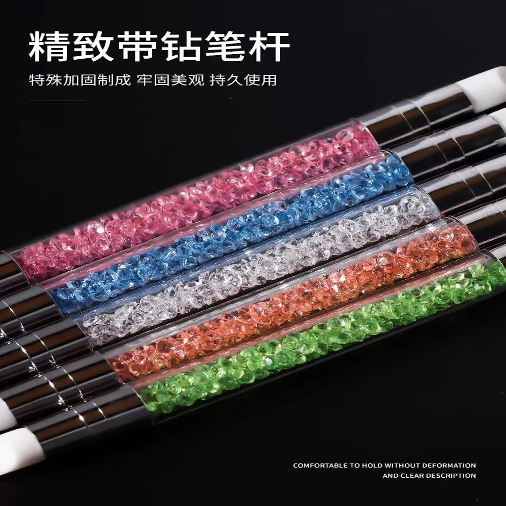 5Pcs/Set Nail Art Pen Dual-ended Silicone Flower Sculpture Pen Acrylic Adjustable Glue Handle Embossing Pen Dotting Brush Tools 4