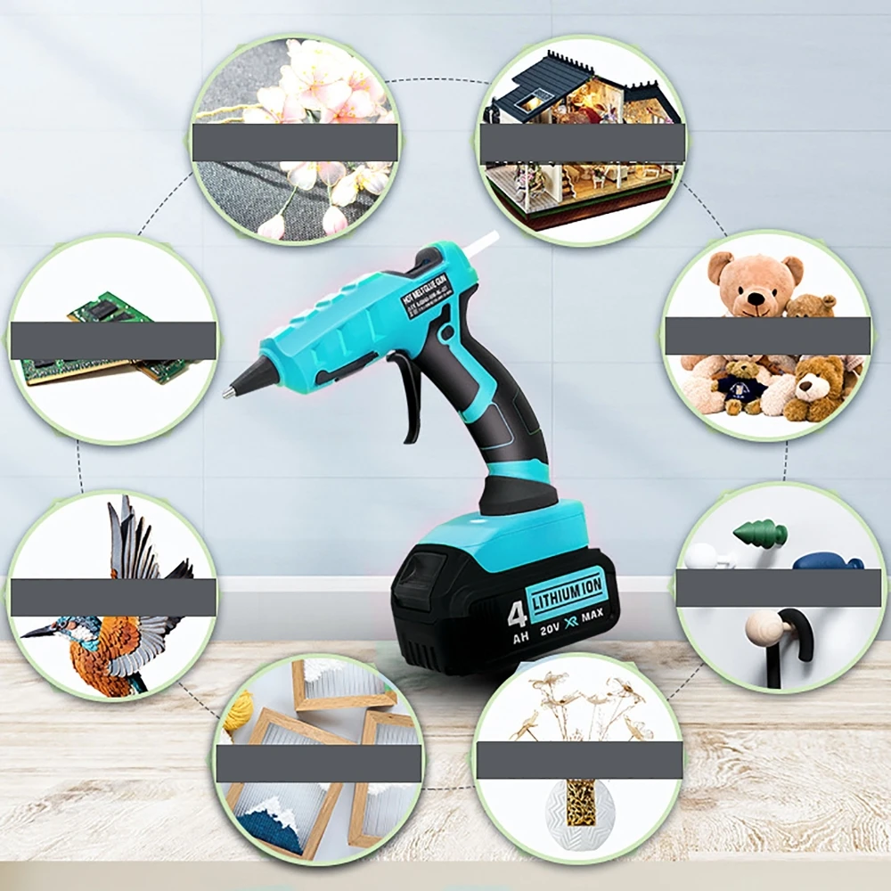 Cordless Hot Melt Glue Gun For Makita/DEWALT/BlackDecker/Milwaukee 18V Battery With 20 Sticks Electric Repair DIY Gun electric tool