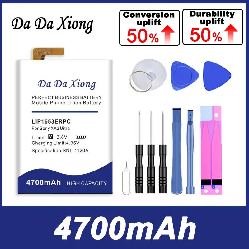 Dadaxiong 4700Mah Lip1653Erpc Bateria For  Sony Xperia Xa2 Ultra G3421 G3412 Xa1 Plus Dual H4213 Free Double-Sided Tape Sticker