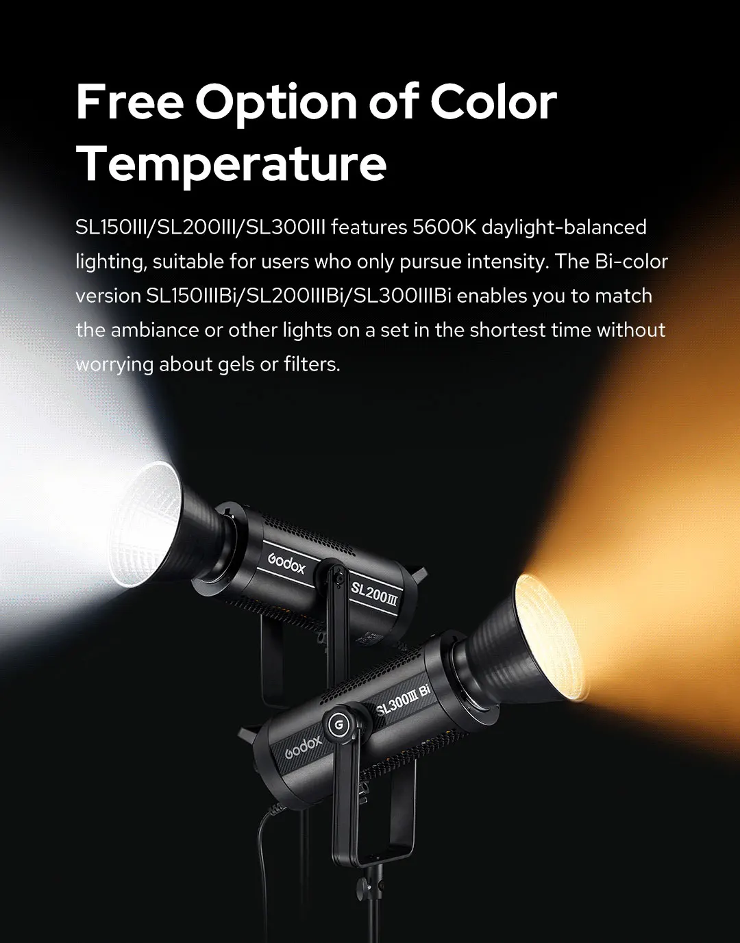 SL150III SL150IIIBi SL150III Bi LED Video Light 160W 2800-6500K Bi-Color Bowens