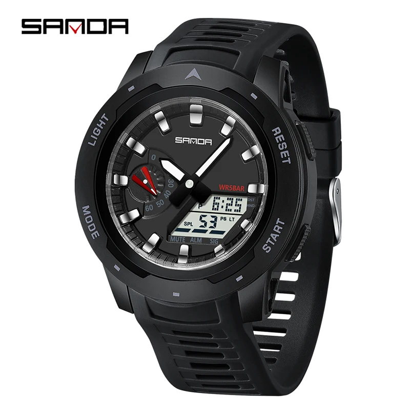 SANDA Fashion Electronic Watch - Multifunctional Waterproof Luminous Digital Timepiece