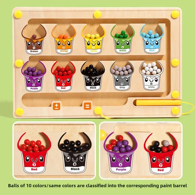 Magnetic Digital Bead Maze Toy for Children's Puzzle Practice Attention Concentration Training Game for Ages 2-6 Educational Toy 3
