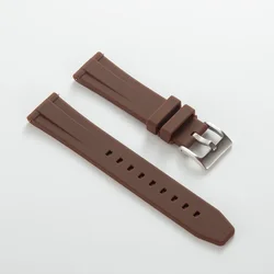 Premium Silicone Sport Watch Strap with Quick Release - Adjustable Wristband Bracelet - 20mm (Brown)