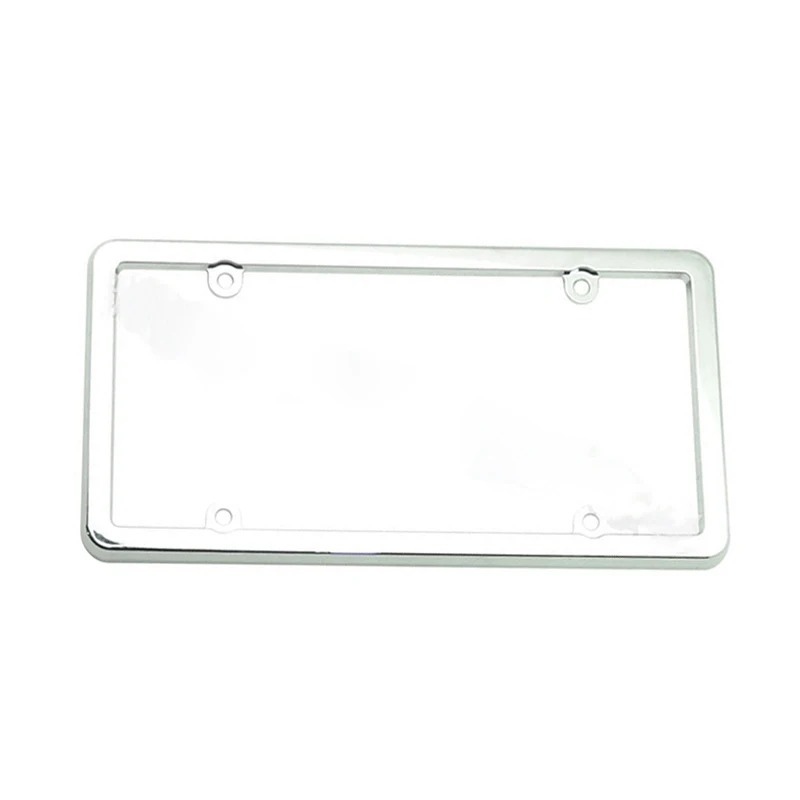 

Silver Plastic Car License Number Plate Tag Cover Frame Holder for USA Version Vehicles Size 12"x6"